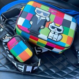 Karl lageld multicolored crossbody bag with tags